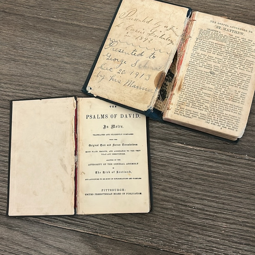Antique Psalms of David in Metre and 1800’s New Testament diminutive books rare